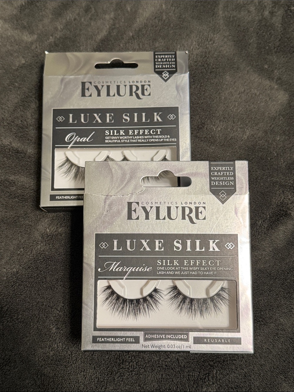 Eylure Luxe Silk Black Lashes in Marquise and Opal